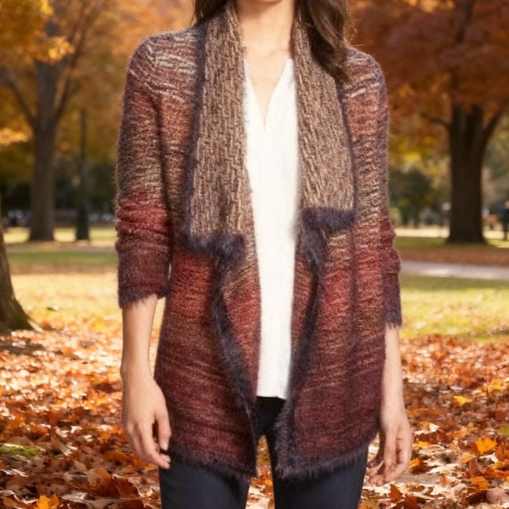 NIC+ZOE Women's Gradient Cardigan in Brown and Purple
